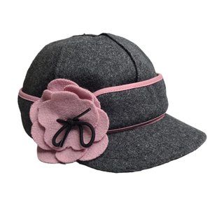 Stormy Kromer Hat Cap Size 7 1/8 Fitted Gray Pink Petal Wool Blend Womens